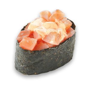 Суши гункан с острым лососем
